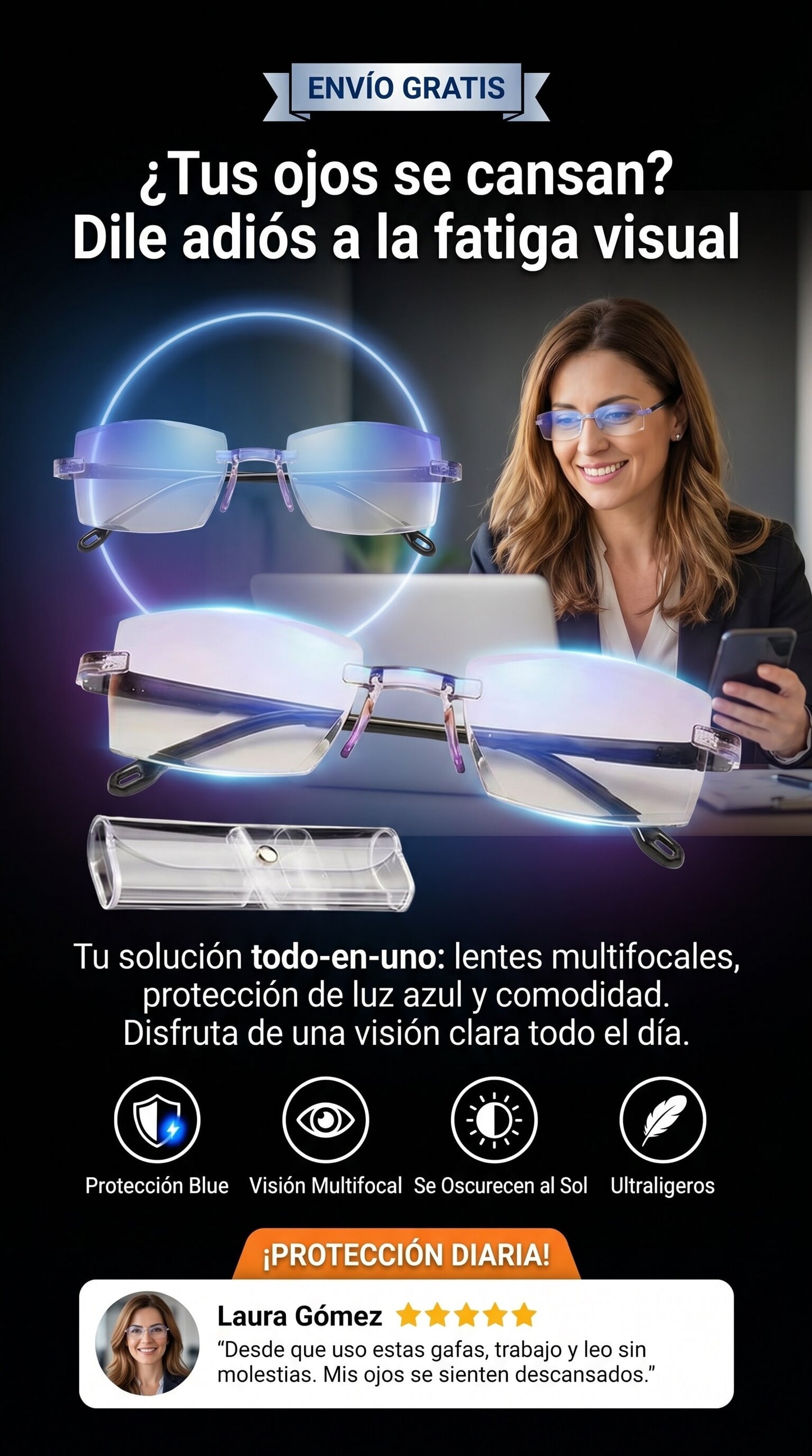 💻🌙 Lentes Inteligentes para Tu Vista Diaria con Estuche de Regalo