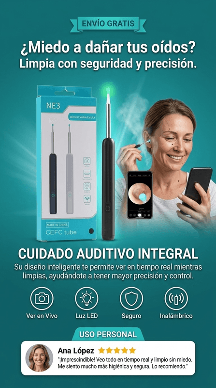 👂✨ Limpiador de Oídos Eléctrico con Cámara HD