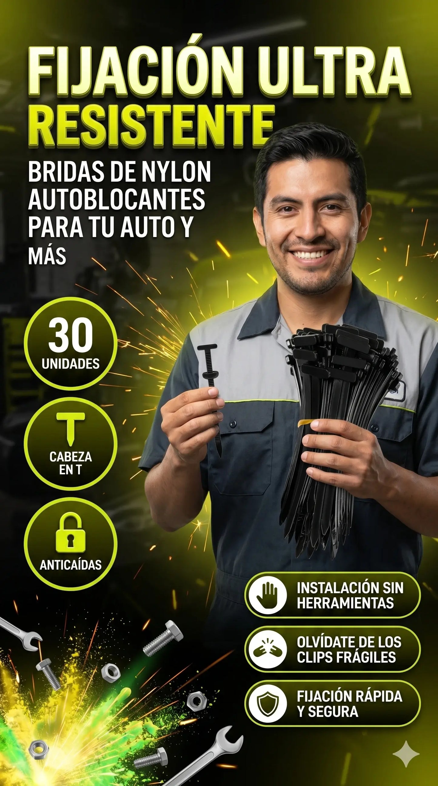🚗🔧 Clips Auto x30: ¡Fijación Pro en Segundos!